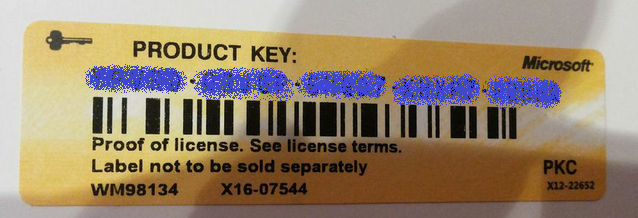 Office 2010 PKC Product Key Aufkleber