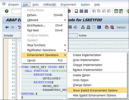 Show Implicit Enhancement Options