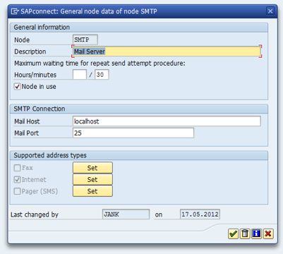 General Node Data of Node SMTP