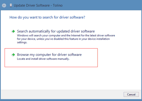 Browse my computer for driver software